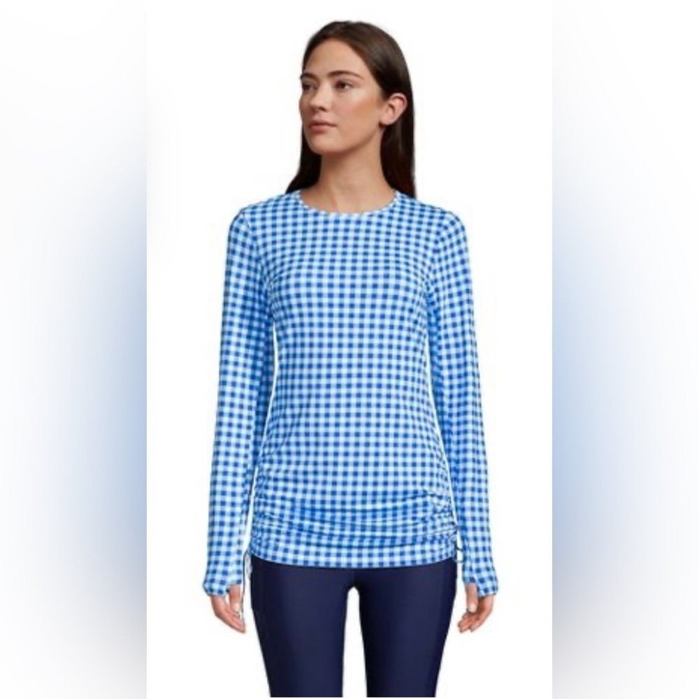 LANDS' End Draper James Women's  Long Sleeve Swim Tunic Rash Guard-NWT xs